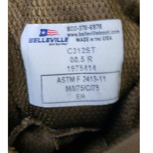 Belleville Men's 8.5 Tactical Combat Boots Beige Military Rugged Outdoor C312ST - Picture 7 of 7